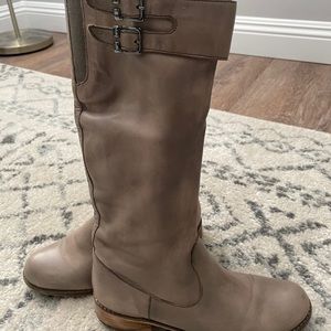 Steve Madden Straat Ivory Leather Riding Boots